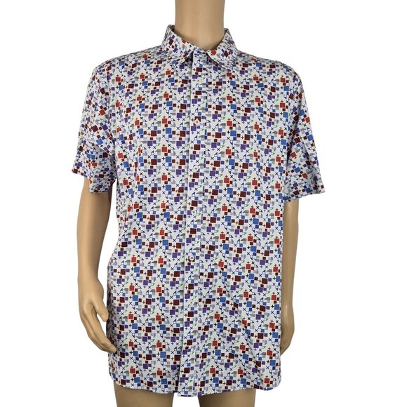 Daniel Cremieux Other - CREMIEUX PREMIUM DENIM Men's Size M Shirt Stretch Lightweight White Multi  (54)